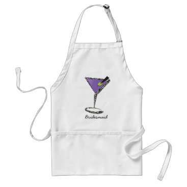 chic purple martini adult apron