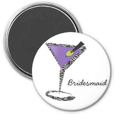 chic purple martini magnet