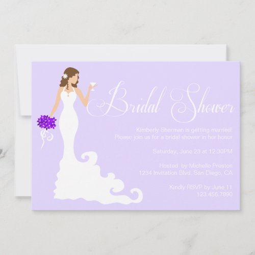Chic Purple Modern Bride Posh Bridal Shower Invite