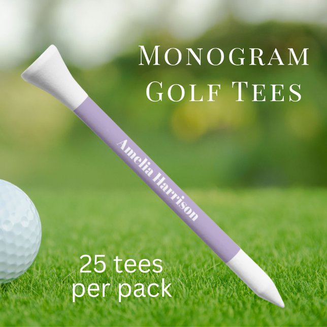 Chic Purple Monogram Golf Tees (Creator Uploaded)