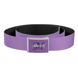 Chic purple monogram name belt