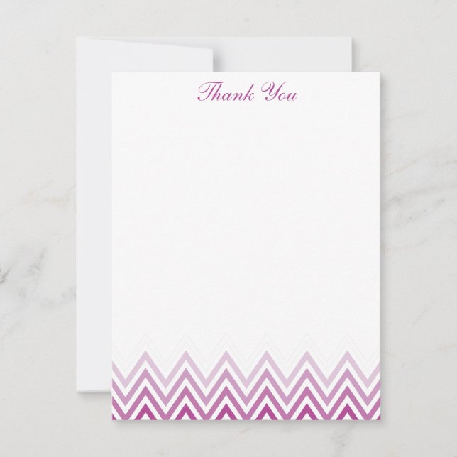 Chic Purple Ombre Chevrons Note Cards (Front)