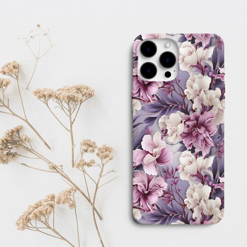 Chic Purple Orchid Floral  Case_Mate iPhone 14 Pro Max Case