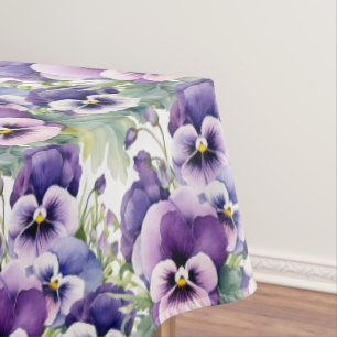 Chic Purple Pansy Pansies Tablecloth