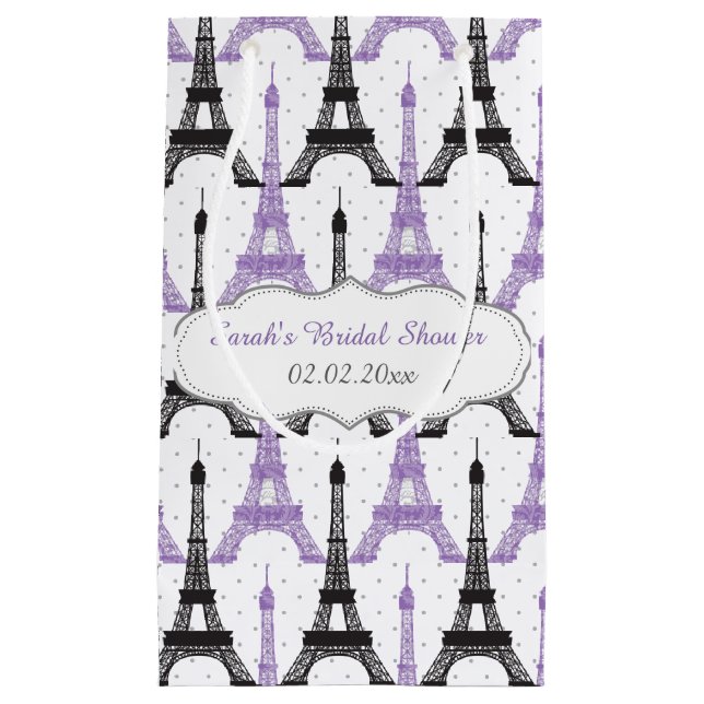 Chic Purple Paris Eiffel Tower Gift Bag (Front)