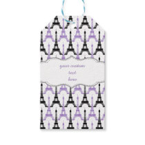 Chic Purple Paris Eiffel Tower Party Gift Tags