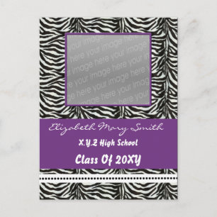 chic purple photo Graduation Invitation