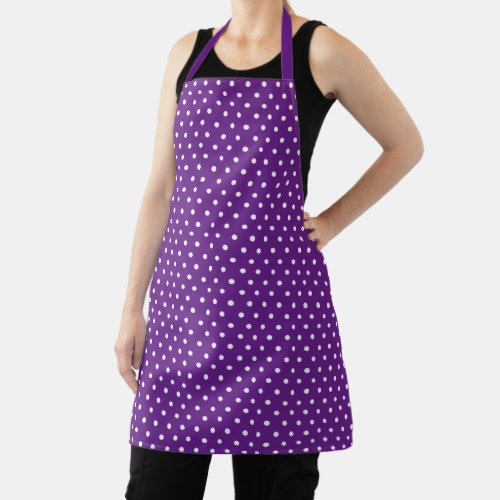 Chic Purple Polka Dot Pattern Apron