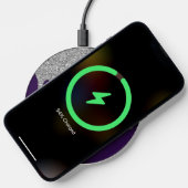 Chic Purple Silver Glitter Drips Sparkle Monogram Wireless Charger (Phone)