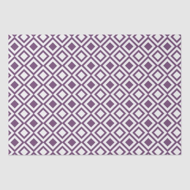 Chic Purple Square Pattern Tissue Paper (Front)