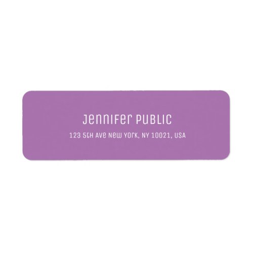 Chic Purple Template Modern Script Professional Label