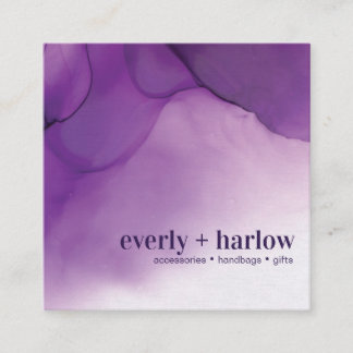 Chic Purple Watercolor Business Card