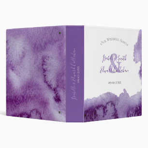 Chic Purple Watercolor Wash Ultra Violet Wedding 3 Ring Binder