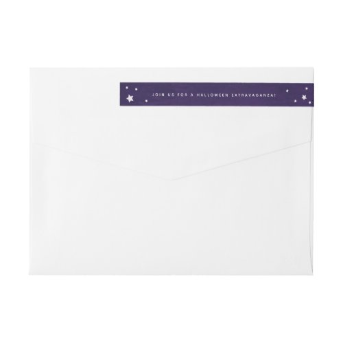 Chic PurpleWhite Stars Wraparound Address Label