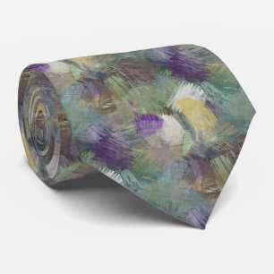 Chic Purple Yellow Green Teal Blue Abstract Art Neck Tie