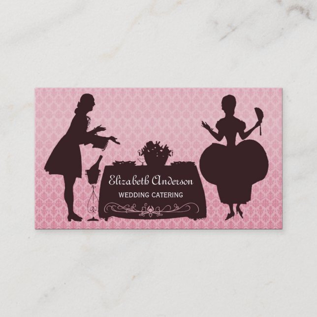 Chic QR Catering Chef Style Business Card (Front)