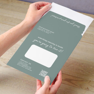 Chic QR Code Sage Green Business Envelope Mailers