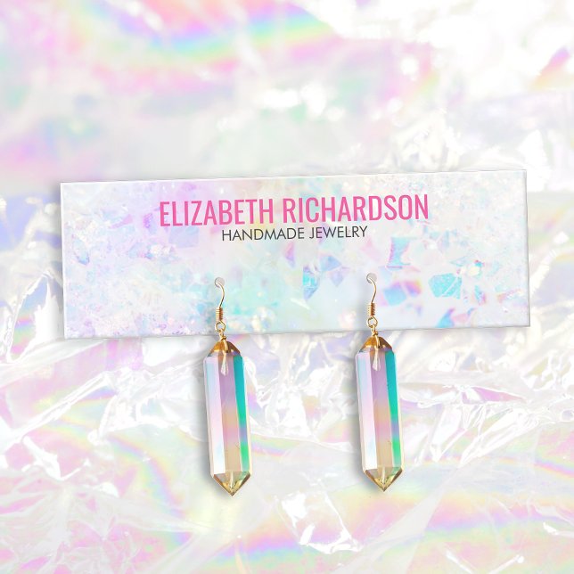 Chic Quartz Crystal Rainbow Earring Jewelry Holder Mini Business Card (Creator Uploaded)