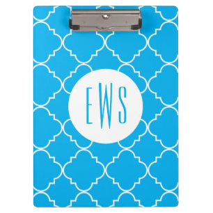 Chic Quatrefoil Monogram Clipboard
