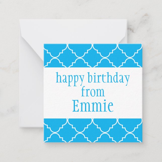 Chic Quatrefoil Personalized Gift Enclosure Cards (Front)