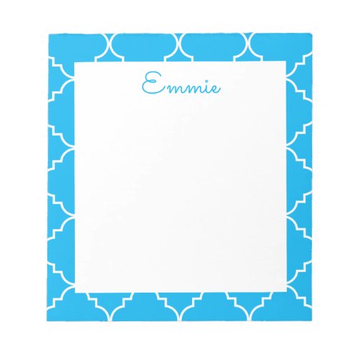 Chic Quatrefoil Personalized Notepad