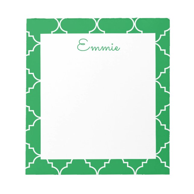 Chic Quatrefoil Personalized Notepad (Front)