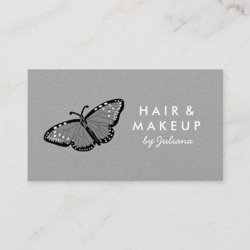 Chic Queen Butterfly Elegant Gray Black Business Card