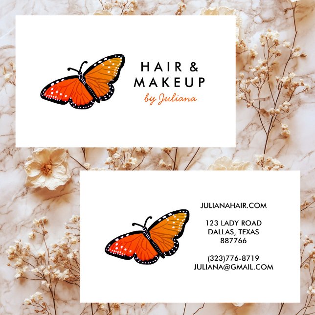 Chic Queen Butterfly Elegant Orange & Black Business Card (Chic Queen Butterfly Elegant Orange & Black Business Card
)