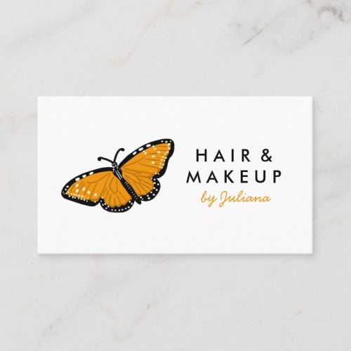 Chic Queen Butterfly Elegant Orange  Black Business Card
