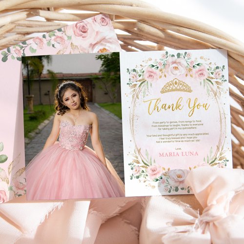 Chic Quinceaera 15th Birthday Thank You Card