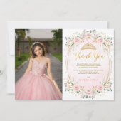 Chic Quinceañera 15th Birthday Thank You Card (Front)