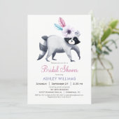 Chic Raccoon Bridal Shower Invitation (Standing Front)