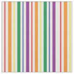 Chic Rainbow Carnival Stripes Pattern Fabric