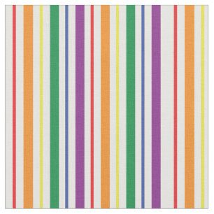 Chic Rainbow Carnival Stripes Pattern Fabric