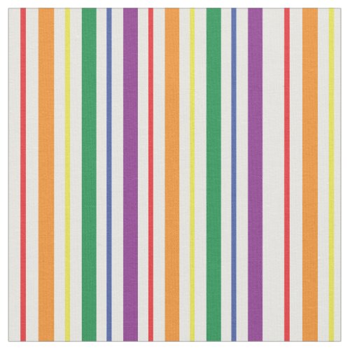 Chic Rainbow Carnival Stripes Pattern Fabric