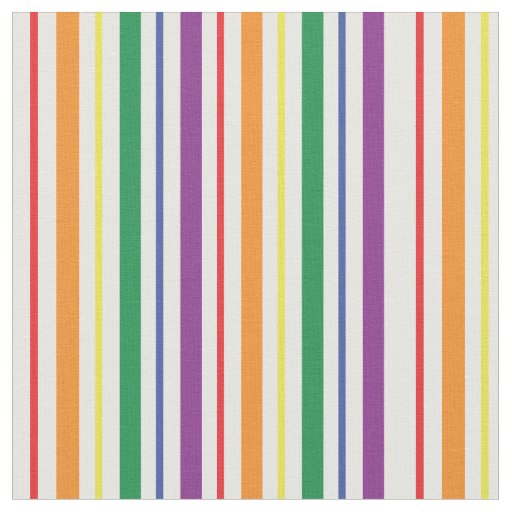 Chic Rainbow Carnival Stripes Pattern Fabric