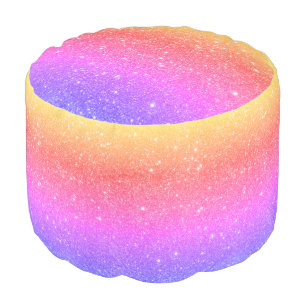 Chic rainbow glitter pouf