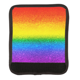 Chic Rainbow Glitter Stripes Monogram Name Luggage Handle Wrap