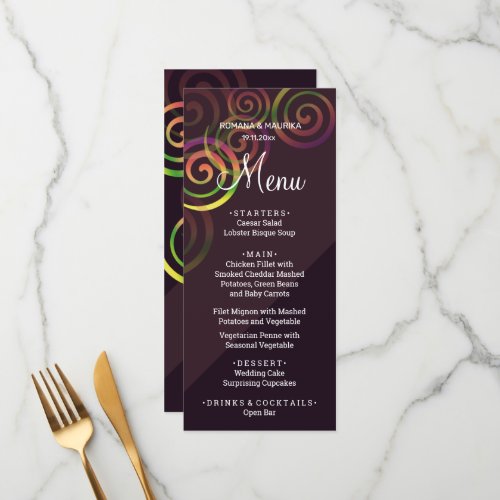 Chic Rainbow Spirals With Deep Purple Menu