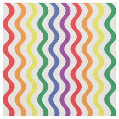 Custom Fabric 17 Chic Rainbow Wavy Lines Custom Pattern Fabric