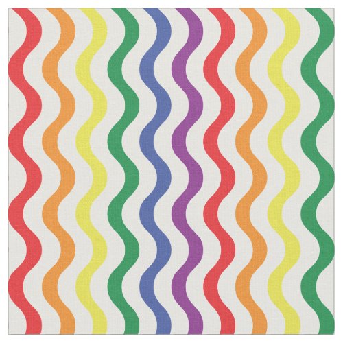 Chic Rainbow Wavy Lines Custom Pattern Fabric