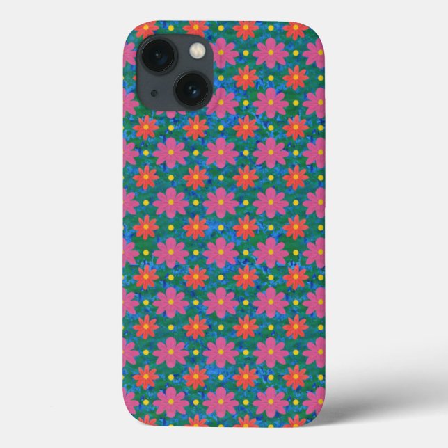 Chic Rangoli Flowers and Polka Dots iPad Mini Case (Back)