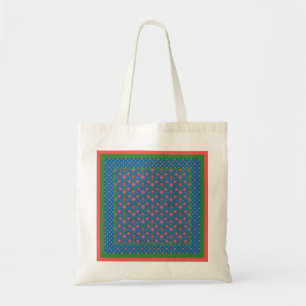 Chic Rangoli Flowers, Polka Dots Budget Tote Bag