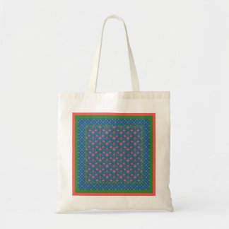 Chic Rangoli Flowers, Polka Dots Budget Tote Bag