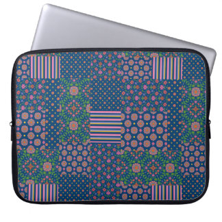 Chic Rangoli Patterns Faux Patchwork Laptop Sleeve