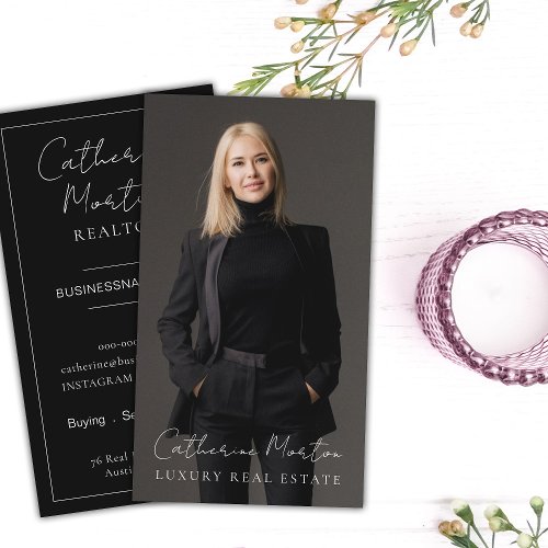 Chic Realtor Photo Real Estate  Business Card