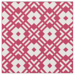 Chic red and white abstract geometric pattern fabric