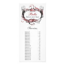 chic red, black and white Services rack card