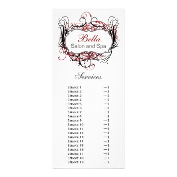 Chic Red  Black And White Services Rack Card by MG_BusinessCards at Zazzle