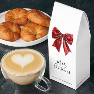Chic Red Bow Personalized Christmas Roasted Coffee